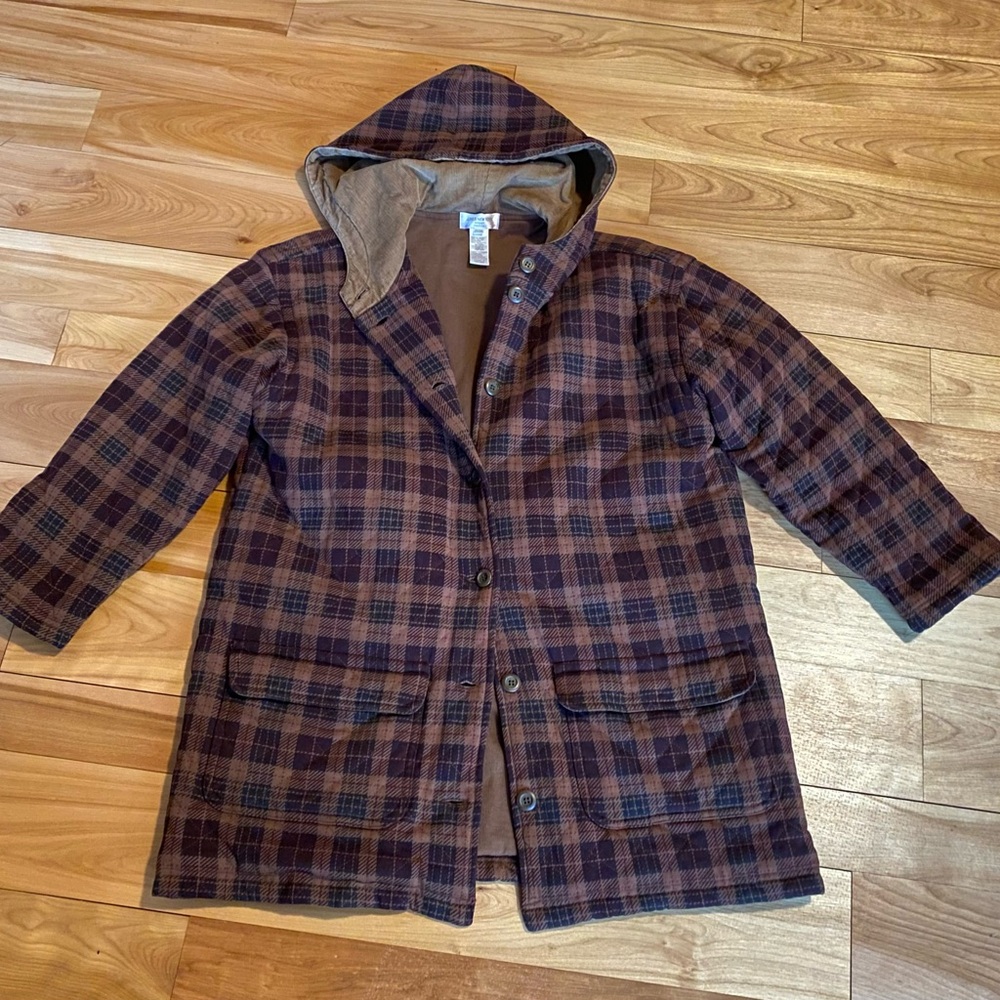 Jones New York Plaid Hooded Jacket